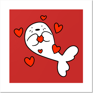 Baby Harp Seal Love Posters and Art